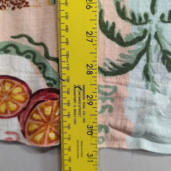 Paper Heart Anthropologie Fruit Print Linen Blend A Line Shift Mini Dress M Boho - Picture 7 of 10